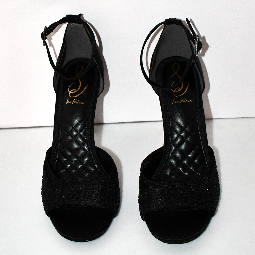 Sam Edelman Kriss Rhinestone Mesh Dress Sandals in Black Size: 9.5 NWT